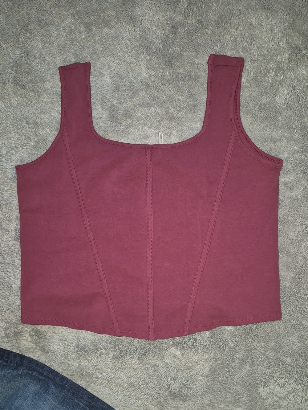 Gilded Intent Berry Square-Neck Crop Tank